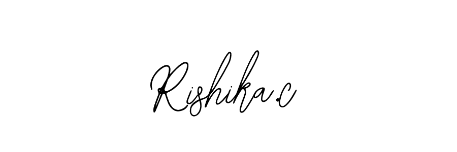 The best way (Bearetta-2O07w) to make a short signature is to pick only two or three words in your name. The name Rishika.c include a total of six letters. For converting this name. Rishika.c signature style 12 images and pictures png