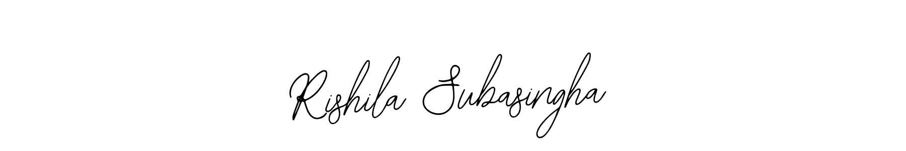 The best way (Bearetta-2O07w) to make a short signature is to pick only two or three words in your name. The name Rishila Subasingha include a total of six letters. For converting this name. Rishila Subasingha signature style 12 images and pictures png