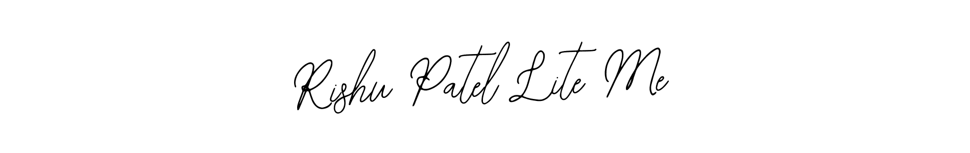 How to make Rishu Patel Lite Me name signature. Use Bearetta-2O07w style for creating short signs online. This is the latest handwritten sign. Rishu Patel Lite Me signature style 12 images and pictures png