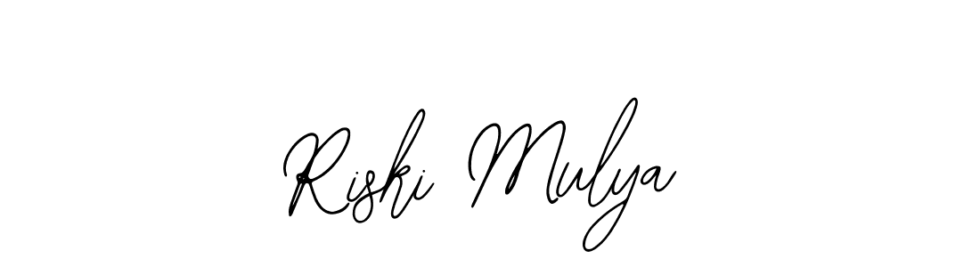 if you are searching for the best signature style for your name Riski Mulya. so please give up your signature search. here we have designed multiple signature styles  using Bearetta-2O07w. Riski Mulya signature style 12 images and pictures png