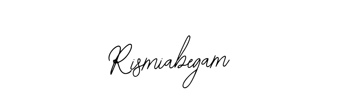 How to make Rismiabegam name signature. Use Bearetta-2O07w style for creating short signs online. This is the latest handwritten sign. Rismiabegam signature style 12 images and pictures png