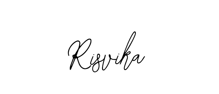 if you are searching for the best signature style for your name Risvika. so please give up your signature search. here we have designed multiple signature styles  using Bearetta-2O07w. Risvika signature style 12 images and pictures png