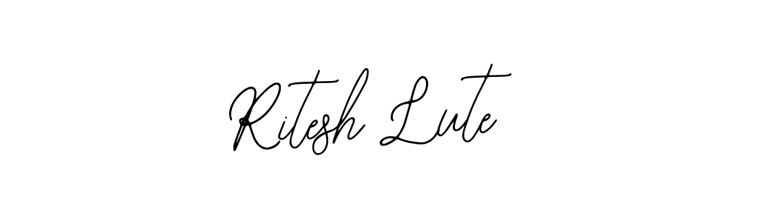 if you are searching for the best signature style for your name Ritesh Lute. so please give up your signature search. here we have designed multiple signature styles  using Bearetta-2O07w. Ritesh Lute signature style 12 images and pictures png