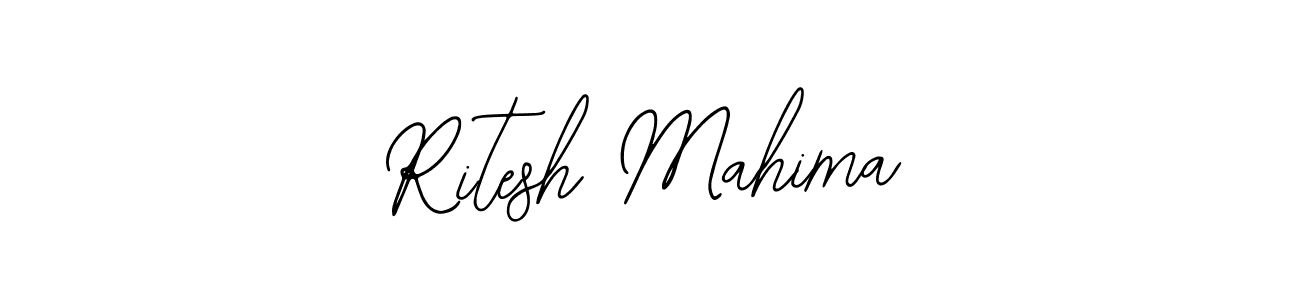 How to make Ritesh Mahima name signature. Use Bearetta-2O07w style for creating short signs online. This is the latest handwritten sign. Ritesh Mahima signature style 12 images and pictures png