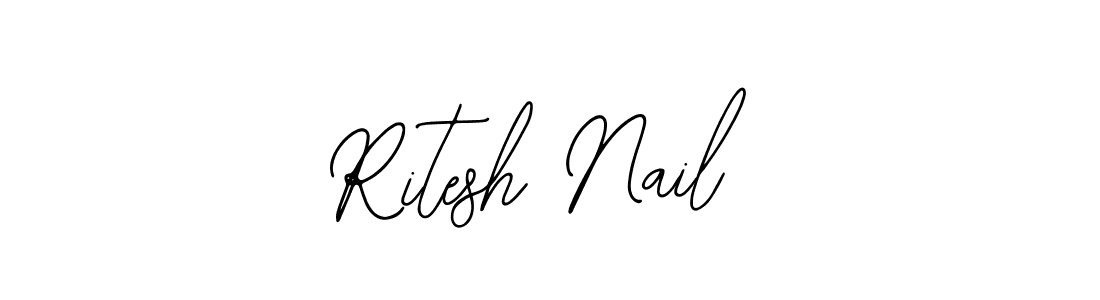 The best way (Bearetta-2O07w) to make a short signature is to pick only two or three words in your name. The name Ritesh Nail include a total of six letters. For converting this name. Ritesh Nail signature style 12 images and pictures png