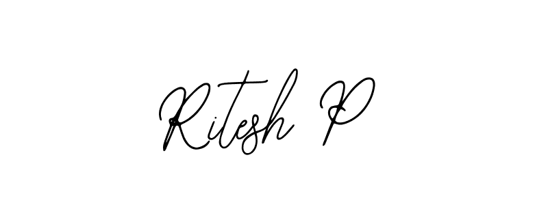 How to make Ritesh P name signature. Use Bearetta-2O07w style for creating short signs online. This is the latest handwritten sign. Ritesh P signature style 12 images and pictures png