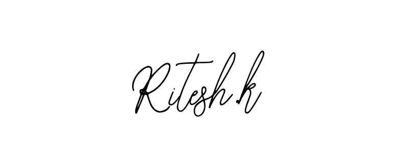 if you are searching for the best signature style for your name Ritesh.k. so please give up your signature search. here we have designed multiple signature styles  using Bearetta-2O07w. Ritesh.k signature style 12 images and pictures png