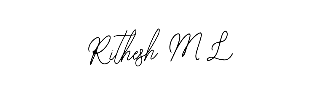 Make a beautiful signature design for name Rithesh M L. With this signature (Bearetta-2O07w) style, you can create a handwritten signature for free. Rithesh M L signature style 12 images and pictures png