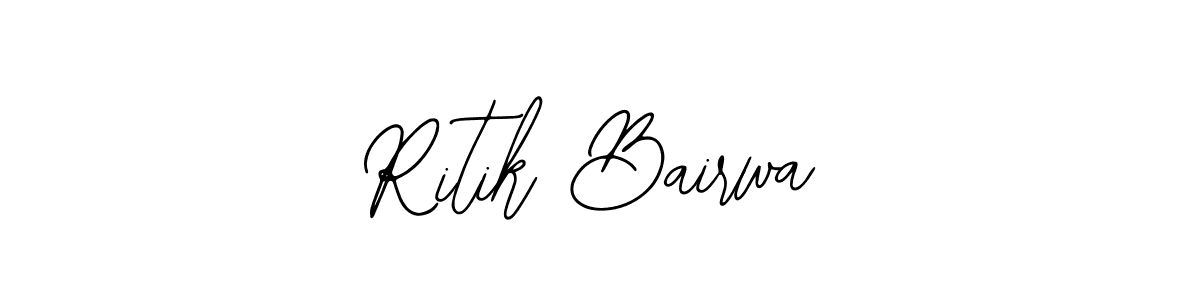 How to make Ritik Bairwa name signature. Use Bearetta-2O07w style for creating short signs online. This is the latest handwritten sign. Ritik Bairwa signature style 12 images and pictures png