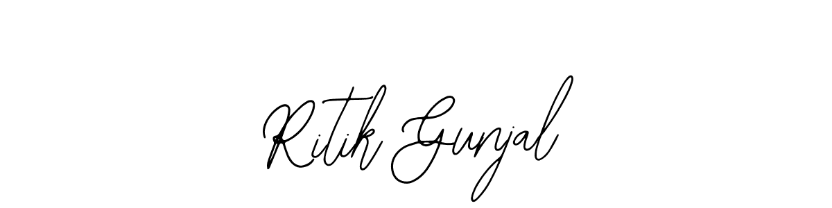 Use a signature maker to create a handwritten signature online. With this signature software, you can design (Bearetta-2O07w) your own signature for name Ritik Gunjal. Ritik Gunjal signature style 12 images and pictures png