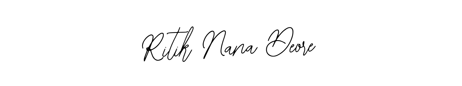 Bearetta-2O07w is a professional signature style that is perfect for those who want to add a touch of class to their signature. It is also a great choice for those who want to make their signature more unique. Get Ritik Nana Deore name to fancy signature for free. Ritik Nana Deore signature style 12 images and pictures png