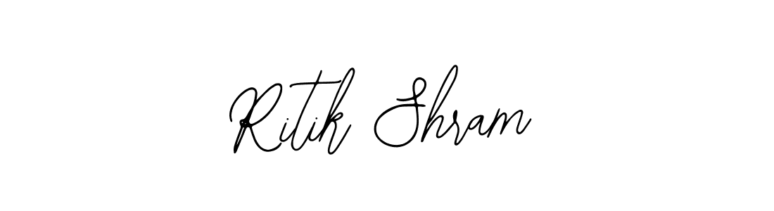 How to make Ritik Shram name signature. Use Bearetta-2O07w style for creating short signs online. This is the latest handwritten sign. Ritik Shram signature style 12 images and pictures png