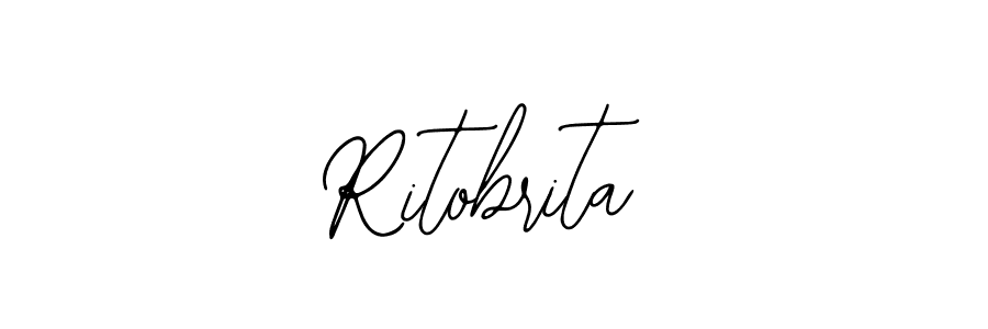 You should practise on your own different ways (Bearetta-2O07w) to write your name (Ritobrita) in signature. don't let someone else do it for you. Ritobrita signature style 12 images and pictures png