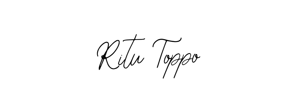 How to make Ritu Toppo name signature. Use Bearetta-2O07w style for creating short signs online. This is the latest handwritten sign. Ritu Toppo signature style 12 images and pictures png