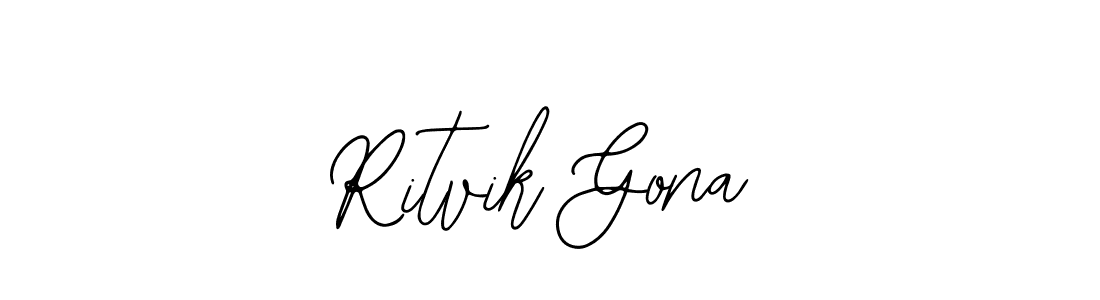 if you are searching for the best signature style for your name Ritvik Gona. so please give up your signature search. here we have designed multiple signature styles  using Bearetta-2O07w. Ritvik Gona signature style 12 images and pictures png