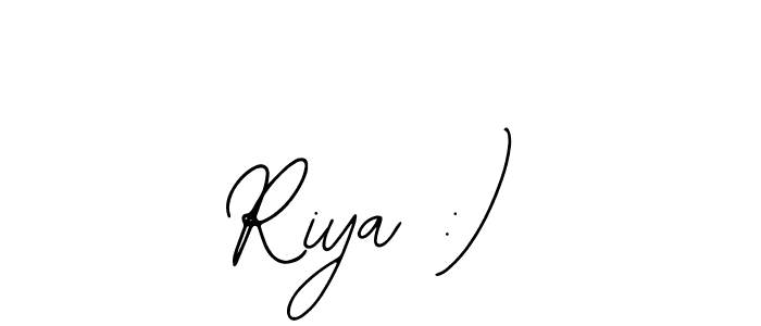 You should practise on your own different ways (Bearetta-2O07w) to write your name (Riya :)) in signature. don't let someone else do it for you. Riya :) signature style 12 images and pictures png