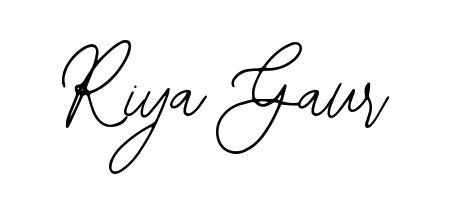 Discover how Riya Gaur looks in an executive cursive font (Bearetta-2O07w). Perfect for legal documents, invoices, and certificates. Riya Gaur signature style 12 images and pictures png