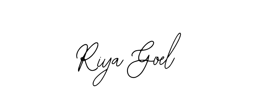 You should practise on your own different ways (Bearetta-2O07w) to write your name (Riya Goel) in signature. don't let someone else do it for you. Riya Goel signature style 12 images and pictures png
