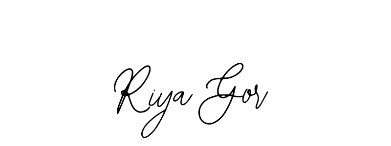 How to make Riya Gor name signature. Use Bearetta-2O07w style for creating short signs online. This is the latest handwritten sign. Riya Gor signature style 12 images and pictures png