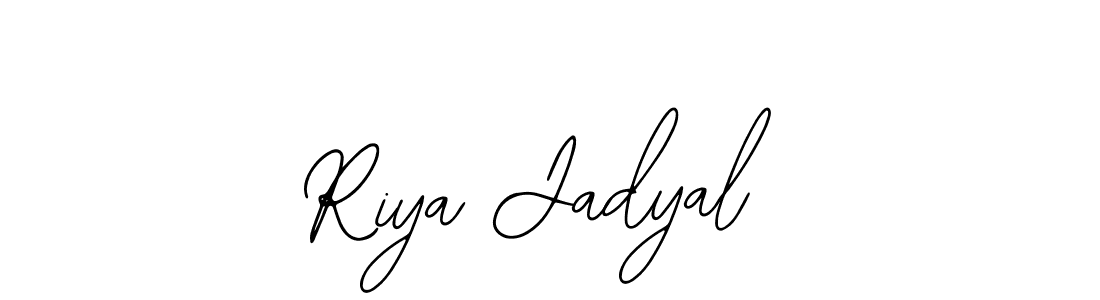 How to make Riya Jadyal name signature. Use Bearetta-2O07w style for creating short signs online. This is the latest handwritten sign. Riya Jadyal signature style 12 images and pictures png