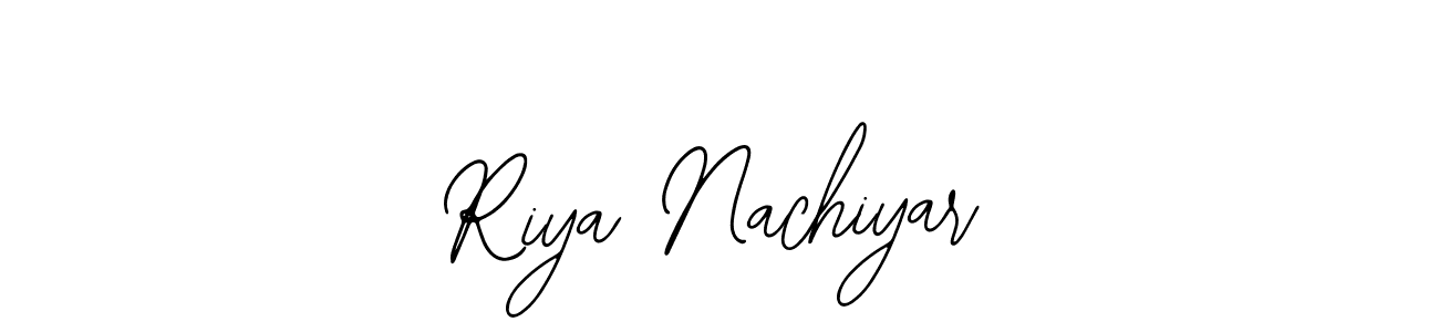 How to make Riya Nachiyar name signature. Use Bearetta-2O07w style for creating short signs online. This is the latest handwritten sign. Riya Nachiyar signature style 12 images and pictures png