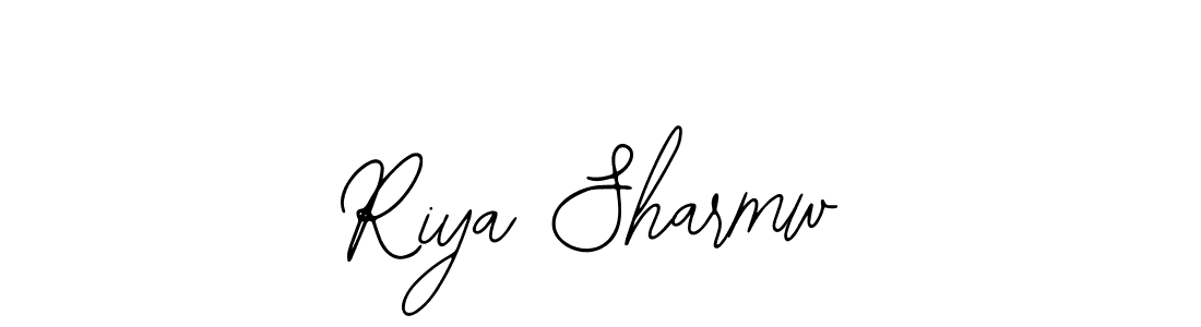 The best way (Bearetta-2O07w) to make a short signature is to pick only two or three words in your name. The name Riya Sharmw include a total of six letters. For converting this name. Riya Sharmw signature style 12 images and pictures png