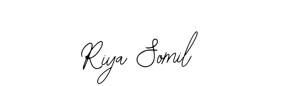 How to make Riya Somil name signature. Use Bearetta-2O07w style for creating short signs online. This is the latest handwritten sign. Riya Somil signature style 12 images and pictures png