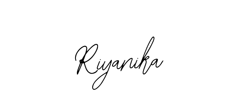 if you are searching for the best signature style for your name Riyanika. so please give up your signature search. here we have designed multiple signature styles  using Bearetta-2O07w. Riyanika signature style 12 images and pictures png