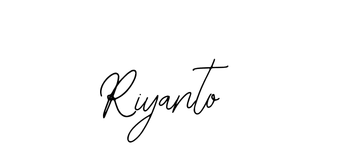 Design your own signature with our free online signature maker. With this signature software, you can create a handwritten (Bearetta-2O07w) signature for name Riyanto. Riyanto signature style 12 images and pictures png