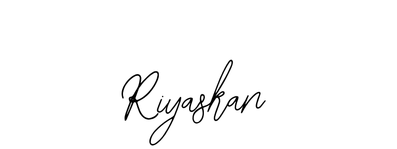 Design your own signature with our free online signature maker. With this signature software, you can create a handwritten (Bearetta-2O07w) signature for name Riyaskan. Riyaskan signature style 12 images and pictures png