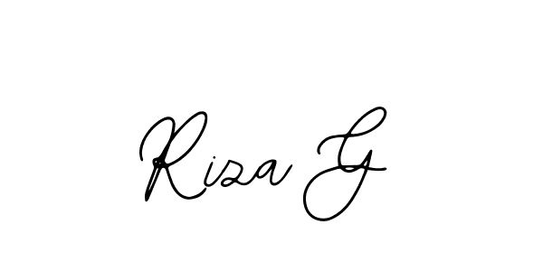 Use a signature maker to create a handwritten signature online. With this signature software, you can design (Bearetta-2O07w) your own signature for name Riza G. Riza G signature style 12 images and pictures png