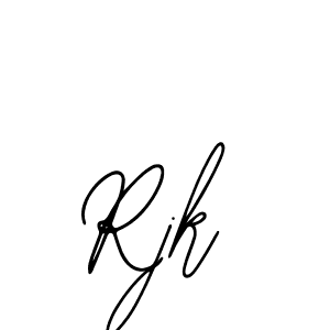 Use a signature maker to create a handwritten signature online. With this signature software, you can design (Bearetta-2O07w) your own signature for name Rjk. Rjk signature style 12 images and pictures png