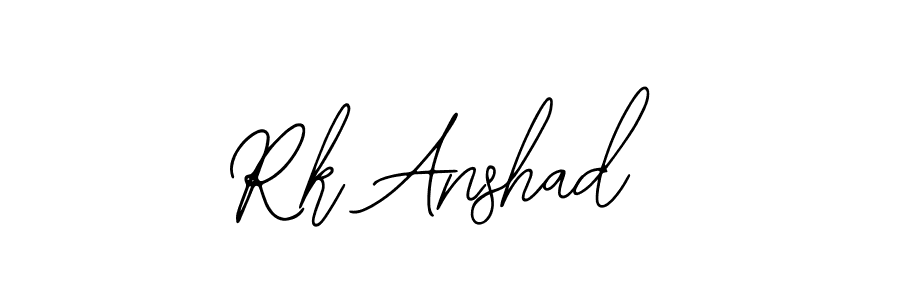 How to make Rk Anshad name signature. Use Bearetta-2O07w style for creating short signs online. This is the latest handwritten sign. Rk Anshad signature style 12 images and pictures png