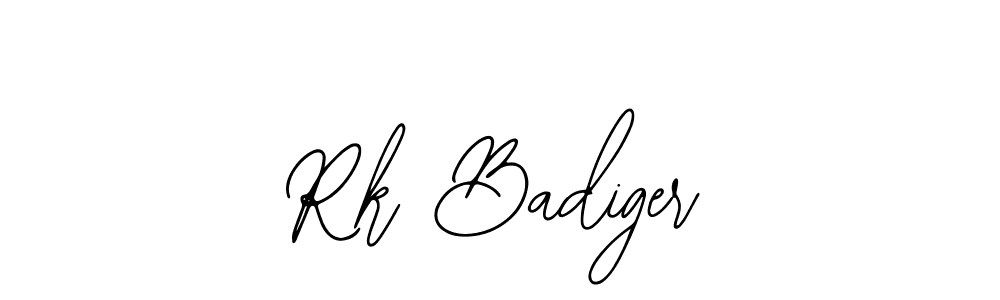 Use a signature maker to create a handwritten signature online. With this signature software, you can design (Bearetta-2O07w) your own signature for name Rk Badiger. Rk Badiger signature style 12 images and pictures png