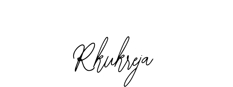 How to make Rkukreja name signature. Use Bearetta-2O07w style for creating short signs online. This is the latest handwritten sign. Rkukreja signature style 12 images and pictures png