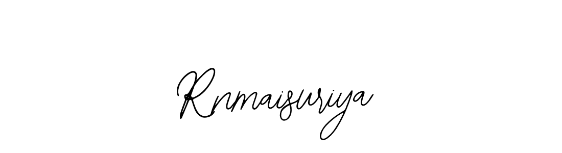 The best way (Bearetta-2O07w) to make a short signature is to pick only two or three words in your name. The name Rnmaisuriya include a total of six letters. For converting this name. Rnmaisuriya signature style 12 images and pictures png