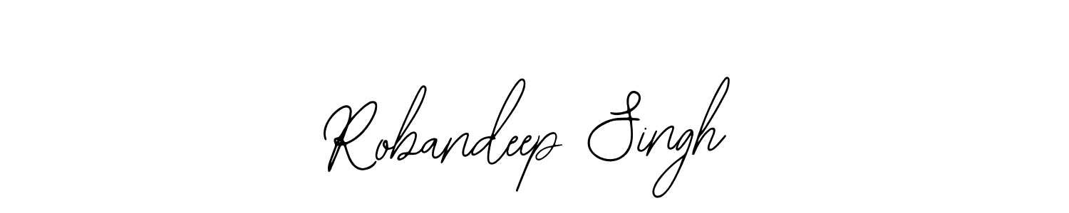 How to make Robandeep Singh name signature. Use Bearetta-2O07w style for creating short signs online. This is the latest handwritten sign. Robandeep Singh signature style 12 images and pictures png