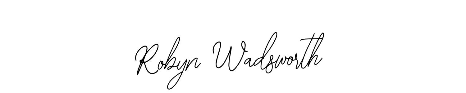 How to make Robyn Wadsworth name signature. Use Bearetta-2O07w style for creating short signs online. This is the latest handwritten sign. Robyn Wadsworth signature style 12 images and pictures png