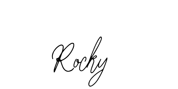 How to make Rocky  name signature. Use Bearetta-2O07w style for creating short signs online. This is the latest handwritten sign. Rocky  signature style 12 images and pictures png