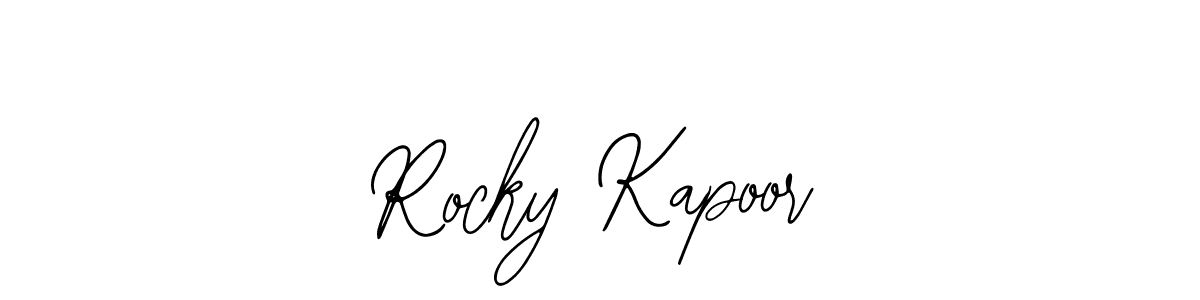 You should practise on your own different ways (Bearetta-2O07w) to write your name (Rocky Kapoor) in signature. don't let someone else do it for you. Rocky Kapoor signature style 12 images and pictures png