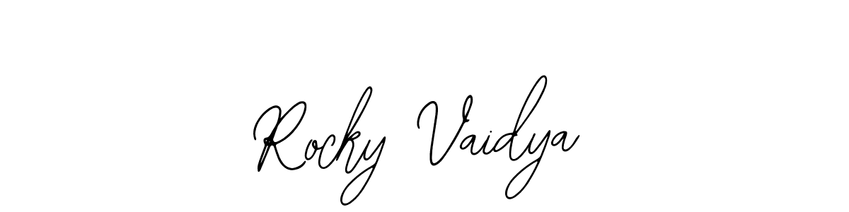 Bearetta-2O07w is a professional signature style that is perfect for those who want to add a touch of class to their signature. It is also a great choice for those who want to make their signature more unique. Get Rocky Vaidya name to fancy signature for free. Rocky Vaidya signature style 12 images and pictures png