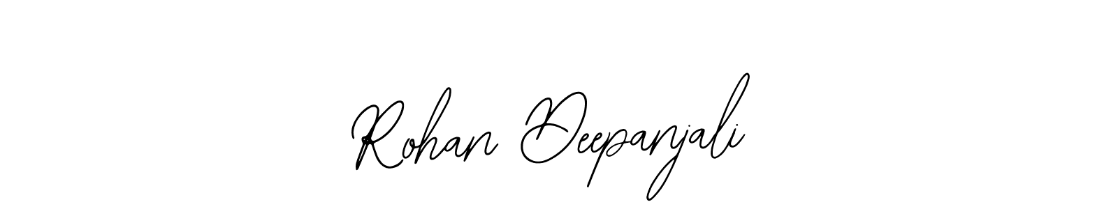 The best way (Bearetta-2O07w) to make a short signature is to pick only two or three words in your name. The name Rohan Deepanjali include a total of six letters. For converting this name. Rohan Deepanjali signature style 12 images and pictures png