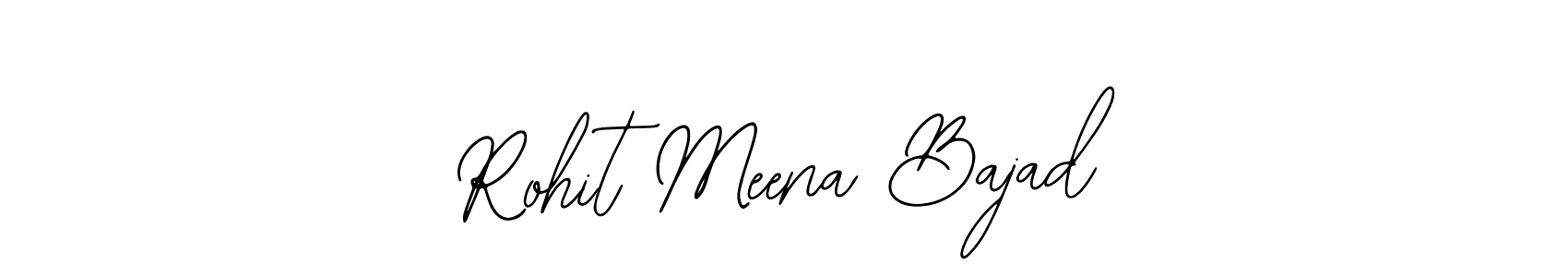 The best way (Bearetta-2O07w) to make a short signature is to pick only two or three words in your name. The name Rohit Meena Bajad include a total of six letters. For converting this name. Rohit Meena Bajad signature style 12 images and pictures png