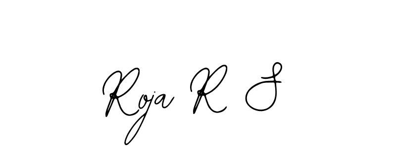 How to make Roja R S name signature. Use Bearetta-2O07w style for creating short signs online. This is the latest handwritten sign. Roja R S signature style 12 images and pictures png