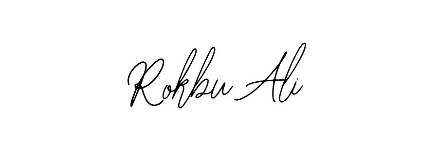 How to make Rokbu Ali name signature. Use Bearetta-2O07w style for creating short signs online. This is the latest handwritten sign. Rokbu Ali signature style 12 images and pictures png