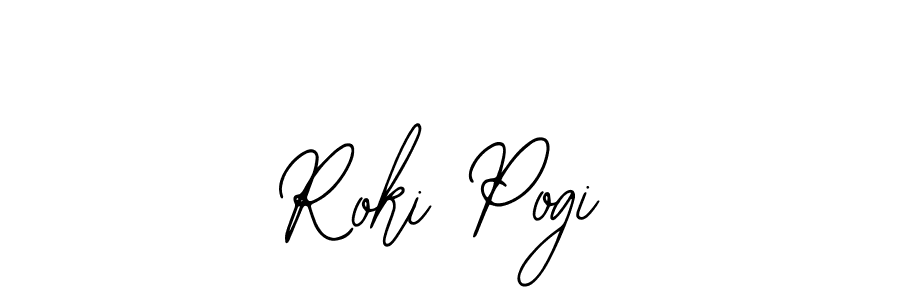 Also You can easily find your signature by using the search form. We will create Roki Pogi name handwritten signature images for you free of cost using Bearetta-2O07w sign style. Roki Pogi signature style 12 images and pictures png