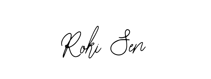 Use a signature maker to create a handwritten signature online. With this signature software, you can design (Bearetta-2O07w) your own signature for name Roki Sen. Roki Sen signature style 12 images and pictures png