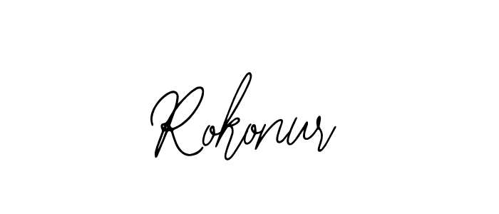 How to make Rokonur name signature. Use Bearetta-2O07w style for creating short signs online. This is the latest handwritten sign. Rokonur signature style 12 images and pictures png