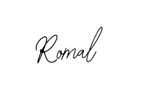 Design your own signature with our free online signature maker. With this signature software, you can create a handwritten (Bearetta-2O07w) signature for name Romal. Romal signature style 12 images and pictures png