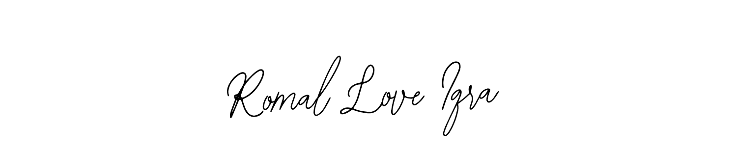 Also You can easily find your signature by using the search form. We will create Romal Love Iqra name handwritten signature images for you free of cost using Bearetta-2O07w sign style. Romal Love Iqra signature style 12 images and pictures png